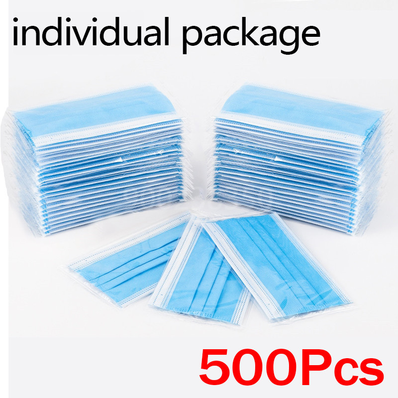Disposable Mask Blue - 10-500 buah Masker Sekali Pakai untuk
